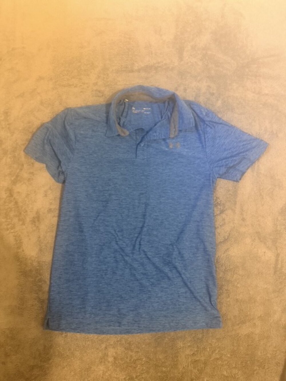 Under Armour HeatGear Polo Mens Small Blue Loose Fit Golf Shirt